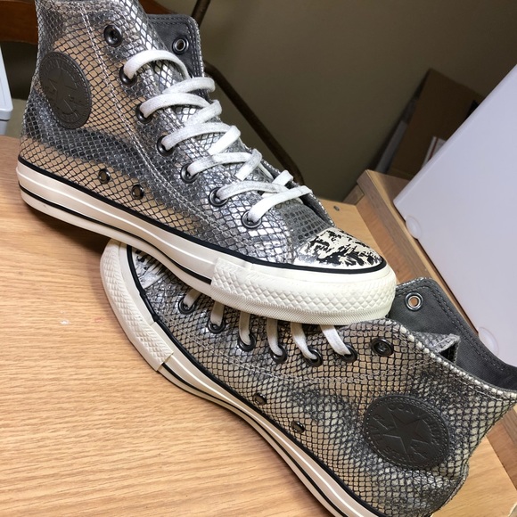 *SOLD!* Converse Metallic Silver Snakeskin Sneaker - Picture 6 of 8